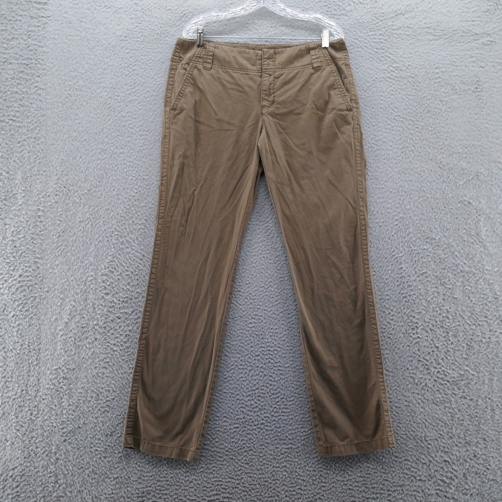 Cabi 186 Womens Brown Cotton Straight Leg Chino Pants Size 10 Low Rise Utility